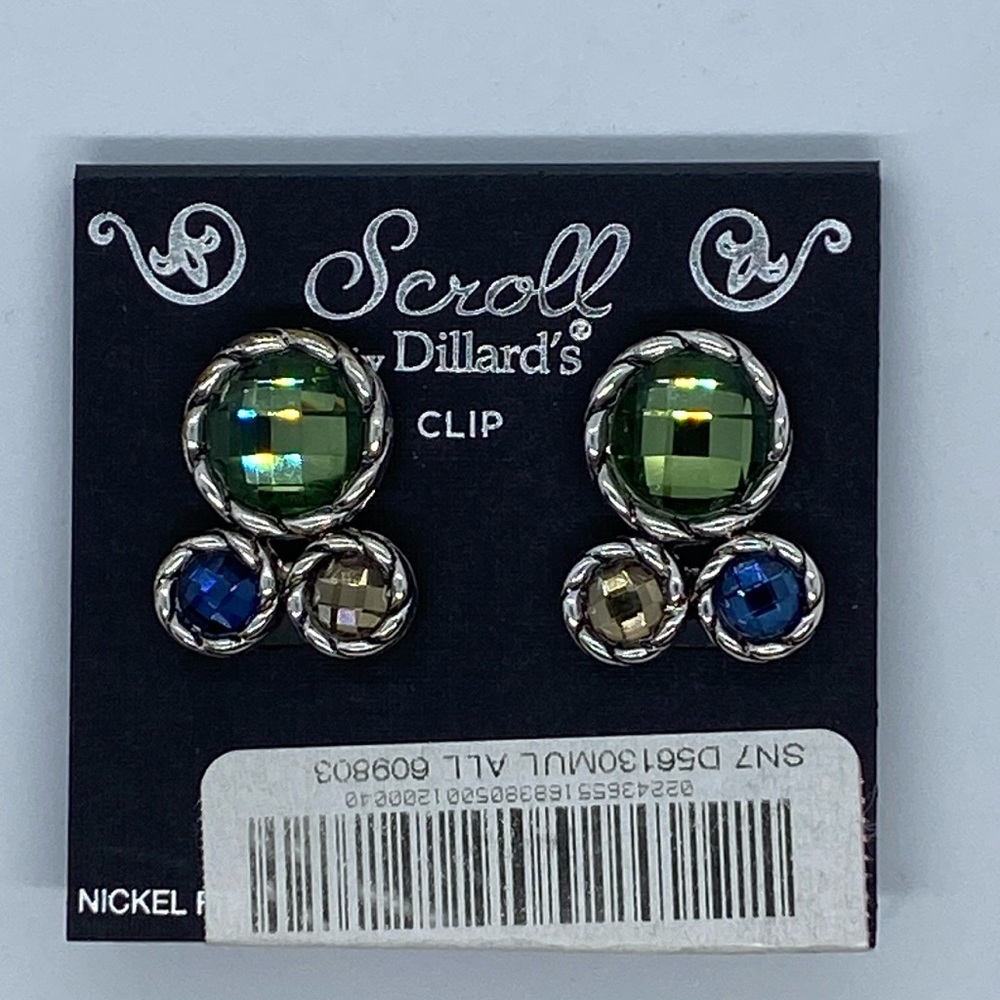 NWT beautiful clip on earrings Scroll by Dillard’s